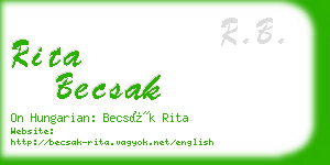 rita becsak business card